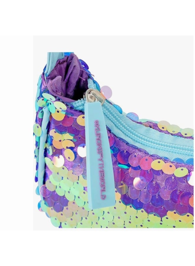 Kuromi Iridescent Sequin Shoulder Bag for Girls – Glitter Mini Handbag with Zipper - Image 1